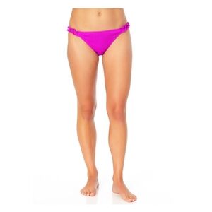 No Boundaries NWT Junior's Ribbed Ruffle Bikini Swim Bottom Fuschia 627